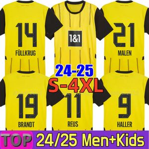 4xl 24/25 Dortmunds voetbaltruien Haller Reus Fullkrug Sancho 2024 2025 Trikot voetbalshirt 50 -jarig jubileum Home Kids Kit Moukoko Brandt Sets