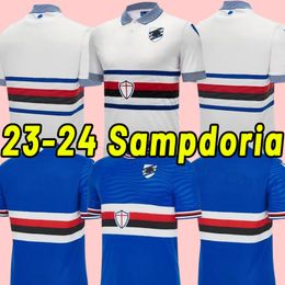 23 24 maillots de football UC Sampdoria LINETTY MARONI QUAGLIARELLA DAMSGAARD JANKTO TORREGROSSA YOSHIDA 2023 2024 GABBIADINI THORSBY COLLEY AUGELLO à domicile
