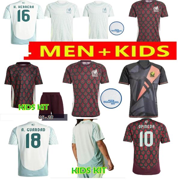 S-XXL Mexique Copa America RAUL CHICHARITO Soccer Jerseys 2023 LOZANO DOS SANTOS 24 25 H.LOZANO Hommes Enfants Football Chemises Uniformes Fans Version