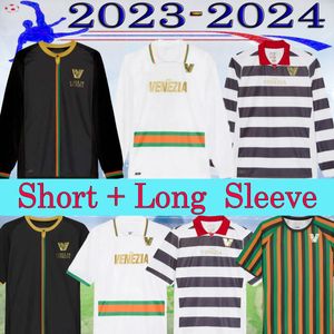 23 24 Venezia FC Concept Maillots de football Accueil Noir Blanc Blanc Troisième Bleu 4ème ARAMU FORTE Venise 2023 Chemises de football Busio à manches longues 3ème Uniformes Adukt