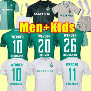 23 24 Werder Bremen Special Soccer Jerseys Marvin Ducksch Leonardo Bittencourt Black Green 2023 2024 Men Kid Kit Full Set Football Shirts à la maison Troisième enfant