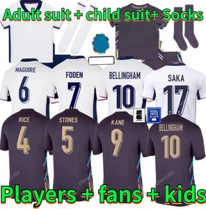 2024 2025 Euro Cup EnglandS jersey BELLINGHAM home away Soccer Jerseys RICE SAKA FODEN RASHFORD STERLING STONES GREALISH KANE Men Kids fans player Football Shirt kit