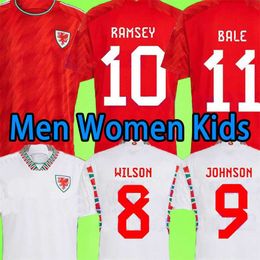 22 23 maillots de football de la Coupe du monde de pays de Galles BALE maillot de pied RAMSEY JAMES JOHNSON WILSON fans version joueur hommes femmes enfants kit football couleur de l'équipe nationale