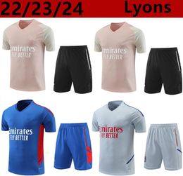 22/2324 nieuwe Lyon Trainingspakken Voetbal Jersey trainingspak 22/23 Top Kwaliteit lyon Heren Korte mouw pak trainingspakken Sportkleding