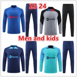 22 24 Barcelona Adult and Kids Tracksuit Ansu Fati Camisetas de 2022 2023 Set volwassen Chandal Survetement