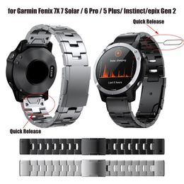 Bracelet de montre en métal à ajustement rapide, 22 26mm, pour 7X7 Solar6X6 Pro5 Plusepix Gen2Instinct 12, 240104