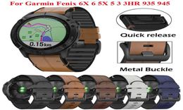 22 26 mm Quickfit Watch Strap pour Garmin Fenix 6 6x Pro 5x 5 Plus 3HR 935 945 S60 GÉLICATION COURTURE SILICONE Watch Wristband H096545724