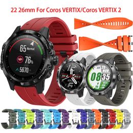 22 26 mm Smart Watch Sangle pour Coros Vertix2 Vertix 2 Smartwatch Silicone Rapide Easy Fit pour Garmin Fenix 7 7x Bracelet de bracelet