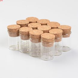 22 * 30 mm 5 ml Mini frascos de vidrio Frascos Botellas de embalaje Tubo de ensayo con tapón de corcho Vacío Transparente Claro 100pcs / lotgood qty