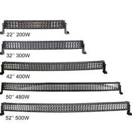 22 32 42 50 52 inch Combo 4D Led-lichtbalken voor vrachtwagens Trailer IP67 12 V Auto Dubbele Rij Gebogen Led Verlichting Bar 200 W 300 W 400 W 480 W 5240439