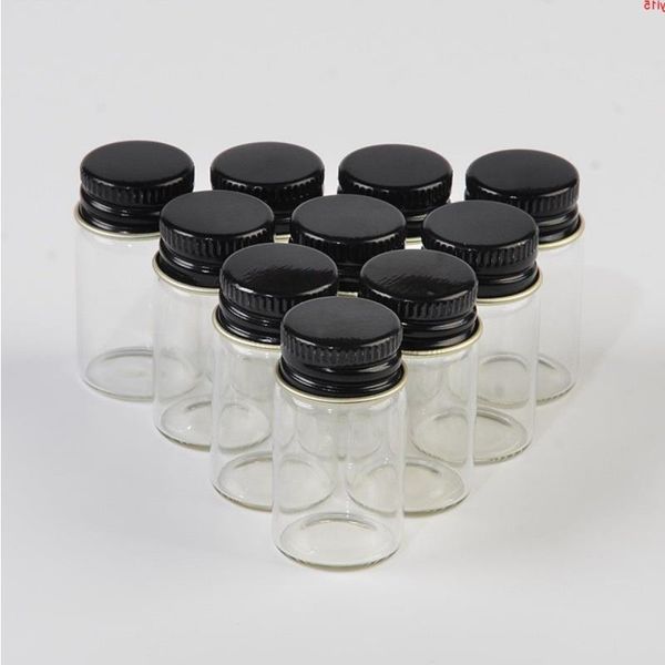 22 * 40 * 14mm 7ml Mini bouteilles en verre bouchon à vis en aluminium transparent vide conteneurs cosmétiques pots 100pcsgood qté Dlkrg