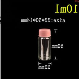 22 * 50 * 14 mm Frascos de vidrio de 10 ml con tapa de plástico Botellas vacías transparentes Contenedores 100 unids / lote Buena cantidad Qfnvu