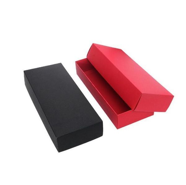 22.5x9.5cm Kraft Papier rouge noir carton marron brun pour emballage Chaussettes Sous-vêtements BRF Boîte-cadeau peut être personnalisé en gros