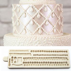 22 * 6.5 cm Pearl Borders Siliconen Cakevorm Mat 3D Fondant Decoratie Sugar Craft Tool Baking Tools K271