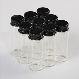 22 * 60 * 14 mm 14 ml Botellas de vidrio Tapa de rosca de aluminio Frascos vacíos transparentes Regalo Botellas de deseos de vidrio Líquido 100 piezas Ppmod