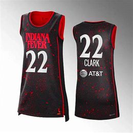 22 Caitlin Clark Indiana Fever Unisex 2024 Dratr Rebel Editon Vicrory Joueur rouge Black Wine Red Jersey