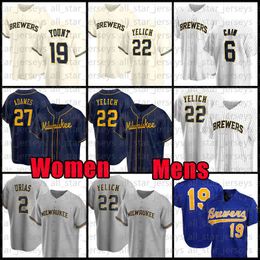 22 Christian Yelich 27 Willy Adames Baseball Jersey 2022 Robin Yount Lorenzo Cain Mejia Hunter Renfroe Feliciano Corey