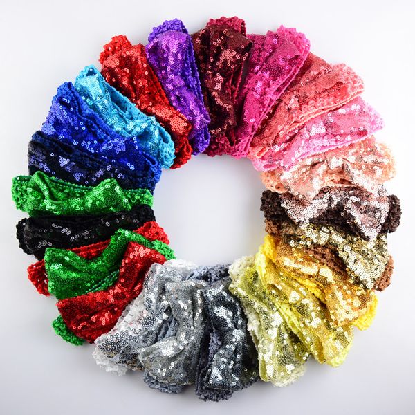 22 colores Navidad nuevo bebé lazo para el cabello diadema de flores cinta plateada banda para el cabello hecha a mano DIY accesorios para el cabello para niños recién nacidos