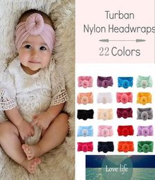 22 kleuren baby hoofdband hoofddeksel tulband geknoopte boog baby haar accessoires banden voor meisjes peuter elastische hoofdbandages pasgeboren tot 1407576