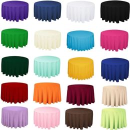 22 kleuren Polyester Round TableCleoth WhiteBlackRedGreenBluegold vaste tafelkleed voor bruiloftsfeestdeksel Home Decor 240322