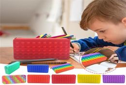 22 couleurs push bulle sacs sensoriels toys enfants crayon crayon fixes ciel arc-en-ciel dye bulle par puzzle sac à main