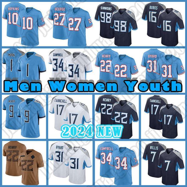 22 Derrick Henry Ryan Tannehill Maillot de football Treylon Burks Peter Skoronski Tennessees Titanes Jeffery Simmons Steve McNair Ryan Tannehill Harold Landry III e1