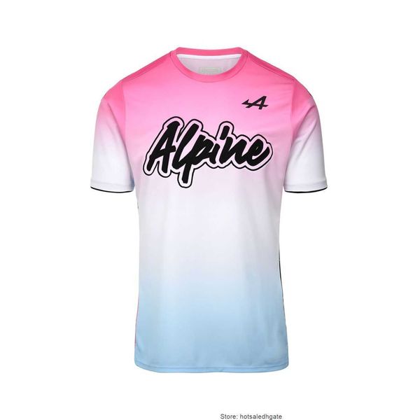 22 Formule 1 T-shirt Race Fan T-shirt d'été à manches courtes Alpines F1 Team pour homme Top surdimensionné rose Sports de plein air T-shirt à séchage rapide