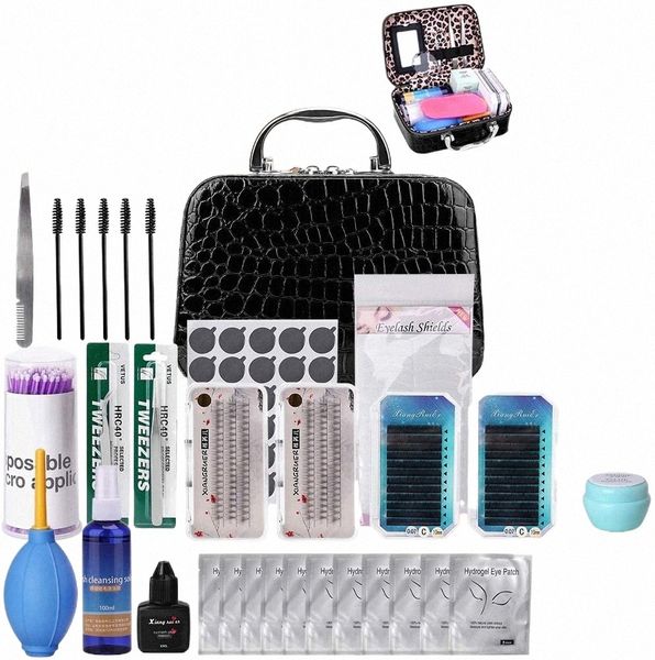 22 en 1 Faux Eyel Extensi Kit de formation Pratique Modèle Tête Eye Pad Pincettes Colle Anneau Brosse 19pcs Greffage Eyel Outils C5qU #