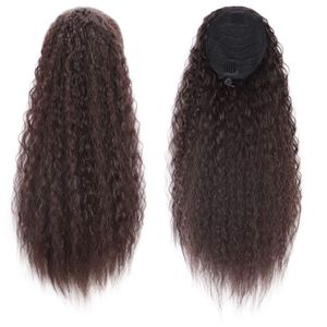 22 inch Lange Krullend Paardenstaart Haarsnikel Meer kleuren 140G Menselijk Haar Wrap Around Hair Extensions voor Dames Remy Haar Celebrity Paardenstaarten