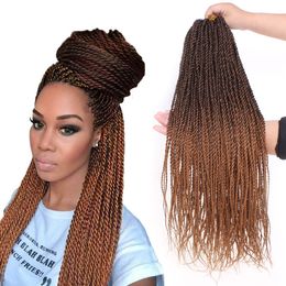 22 pulgadas Ombre Color Senegalese Twist Hair Crochet Trenzas 30 Stands 18 pulgadas Sintético Senegalese Twists Extensiones de cabello trenzado