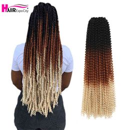 22 inch Pre Twisted Passion Twist Haakhaar Ombre Boheemse synthetische vlechtextensies voor Black Women Expo City 220610