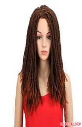 Mechas sintéticas de 22 pulgadas para mujeres negras trenzas de crochet jumbo lejía faux locs peinado largo cabello marrón afro6933244