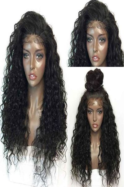 22 pulgadas Afro Kinky Curly 13x4 Lace sintética Simulación de pelucas delanteras Peluces de cabello humano Perruques de Cheveux Humains FY0017711574