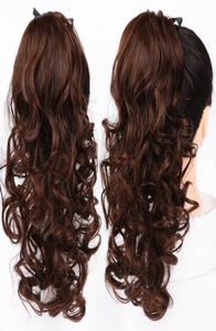 22 inch lange golvende synthetische paardenstaartverlengingen Clip in Pony Tail Drawing Natural Hair Extension Heat Resistant Hairpieces4612489