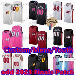 22 Jimmy Butler Jersey 2023 Finali Patch Maglie da basket stampate personalizzate 16 Caleb Martin 55 Duncan Robinson 13 Bam Ado 7 Kyle Kevin Lowry