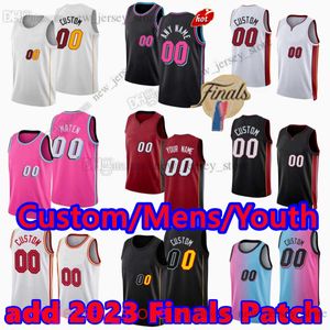 22 Jimmy Butler Jersey Parche final Camisetas de baloncesto impresas personalizadas 16 Caleb Martin 55 Duncan Robinson 13 Bam Adebayo Kyle Lowry Kevin Love Gabe Vincent