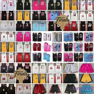 22 Maillot Jimmy Butler Maillots de basket-ball cousus 14 Tyler Herro 13 Bam Adebayo 10 Tim 3 Dwyane Hardaway 33 Alonzo LeBron 6 James Mourning 34 Short Allen Patch final