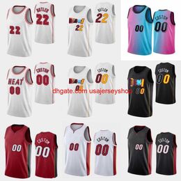 22 Jimmy Butler Tyler Herro Basketball Maillots Bam Ado Dwyane Wade Victor Oladipo Duncan Robinson 2022/23 City Pink Edition Jersey Blanc