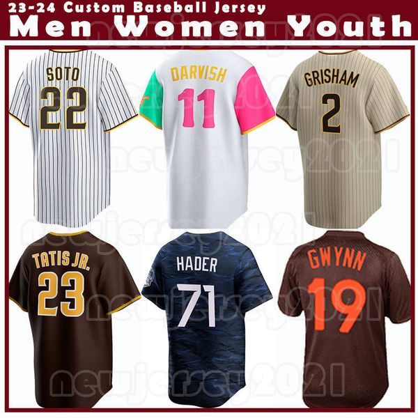 23 Fernando Tatis Jr. 22 Juan Soto Jersey de béisbol Manny Machado Xander Bogaerts Robert Suarez Yu Darvish Padres Josh Hader José Azocar Michael Wacha Nick Martinez