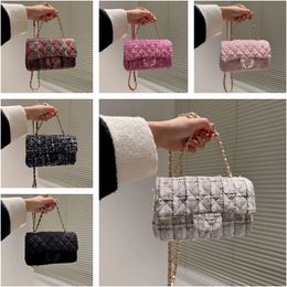 22 K Woman Sac laine combinant le classique sac à main matelassé carré mini rabat matelasse materne