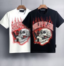 Hommes designer P Skull Diamond T-shirt à manches courtes à manches courtes Brun Brun Brand T-shirt O-Neck Skulls de haute qualité Tshirt Tees Top A10