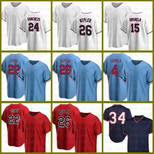 Maillot de baseball Twins 26 Max Kepler Gary Sanchez Miguel Sano Carlos Correa Harmon Killebrew Francis Peguero Luis Arraez Sonny Gray Byron Buxton Jorge Alcala