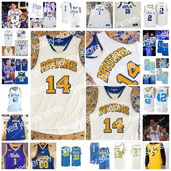 22 NCAA Custom UCLA Bruins Maillot de basket-ball cousu 11 Don Barksdale 25 Gail Goodrich 31 Ed O'Bannon 31 Reggie Miller 32 Bill Walton 33