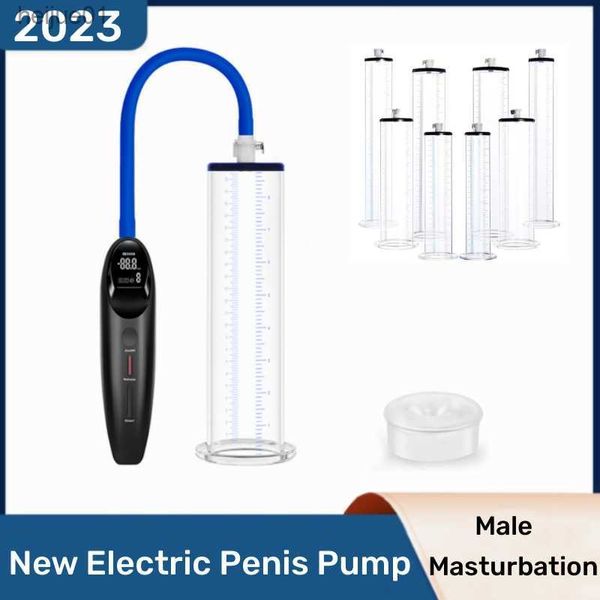 22 Nouveau Pénis Pompe Agrandisseur De Pénis Électrique Masturbation Masculine Extenseur De Pénis Cylindre Épaissi Pompe À Vide Adulte Sex Toys Pour Hommes L230518