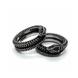 22% de réduction sur la bague serpent vintage tridimensionnelle double en argent 925 de Gu Jia comme cadeau de la Saint-Valentin