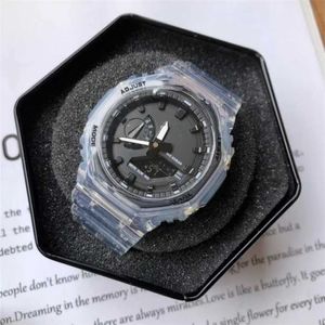 22% KORTING horloge Horloge Iced Out Digitale sport Quartz Heren waterdicht Wereldtijd LED automatische handlamp afneembaar gemonteerd Eiken ga2100