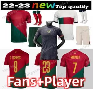 22 Jerseys de football du Portugal Kit Joao Felix Bernardo Bruno Ronaldo Fernandes Portugieser 22 23 Portugais Boys Football Shirt8888