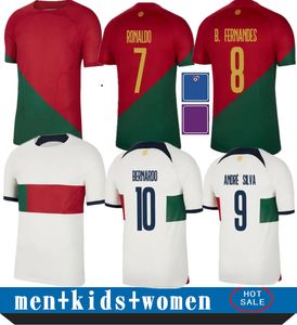 22 Portuguesa JOAO FELIX voetbalshirts RUBEN NEVES BERNARDO BRUNO RONALDOs FERNANDES Portugieser 2022 2023 Portugees voetbalshirt Kids kit Heren dames sets
