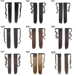 22 "Lange rechte paardenstaarten voor dames Hittebestendige synthetische trekkoord Nephaar Pony Tail Extensions