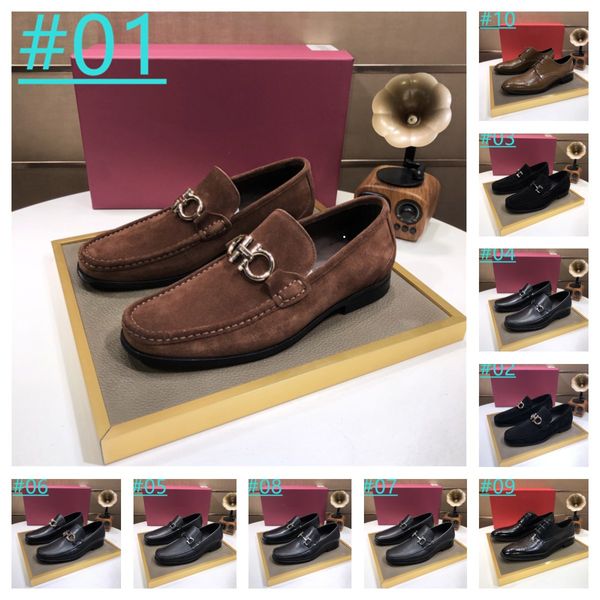 22 Estilo lItalian Desgin Zapatos de cuero de lujo Hombres Mocasines Zapatos de vestir casuales Marca de lujo Hombre suave Mocasines Comfort Slip On Flats Zapato de barco